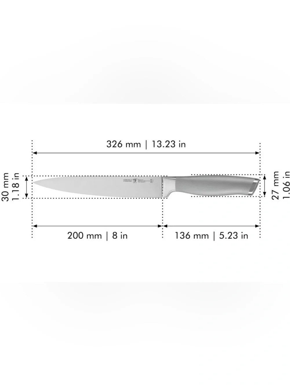Heckels International Modernist Forged 8” carving knife, satin finish fine edge